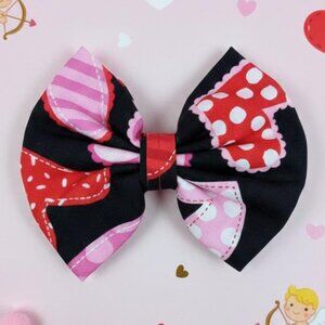 Handmade Valentine’s Day Fabric Hair Bows